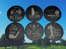 Load image into Gallery viewer, Laser Engraved Golf Slate Coasters