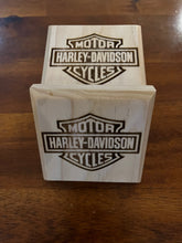 Load image into Gallery viewer, Set of 4 Engraved Harley Davidson Wood Drink Coasters with Bottle Opener