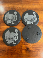Load image into Gallery viewer, Engraved Thanksgiving Slate Coasters