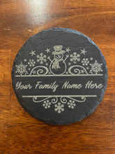Load image into Gallery viewer, Personalized Engraved Slate Christmas Coasters