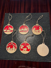 Load image into Gallery viewer, Set of 6 Christmas Tree Ornaments | Holiday Ornaments | Laser Cut Ornaments | Tree Decorations