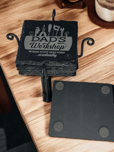 Load image into Gallery viewer, Dads Workshop Engraved Slate Coasters