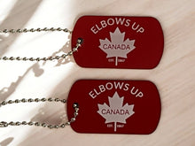 Load image into Gallery viewer, Elbows Up Canada Keychain/Key Tag/Laser Engraved