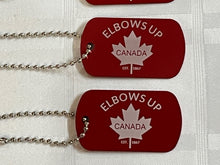Load image into Gallery viewer, Elbows Up Canada Keychain/Key Tag/Laser Engraved