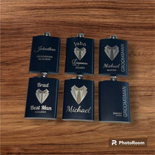 Load image into Gallery viewer, Laser Engraved Whiskey Flask | Wedding Favors | Groomsman/Best-Man Gift