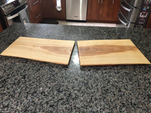 Load image into Gallery viewer, Set of two 17" Live Edge Cherry Serving Tray/Charcuterie Boards