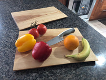 Load image into Gallery viewer, Set of two 17" Live Edge Cherry Serving Tray/Charcuterie Boards