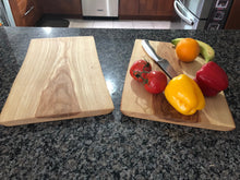 Load image into Gallery viewer, Set of two 17" Live Edge Cherry Serving Tray/Charcuterie Boards