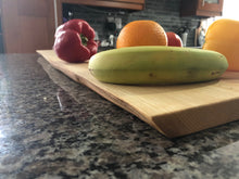 Load image into Gallery viewer, Set of two 17" Live Edge Cherry Serving Tray/Charcuterie Boards