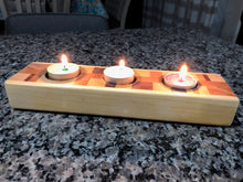 Load image into Gallery viewer, Handcrafted Multi-Wood Tea Light Holder