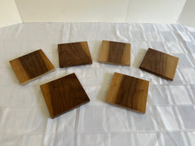 Load image into Gallery viewer, Set of 6 Handcrafted Solid Walnut Coasters