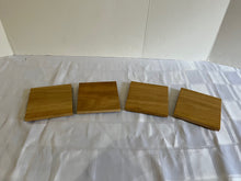 Load image into Gallery viewer, Set of 4 Handcrafted Solid Light Walnut Coasters