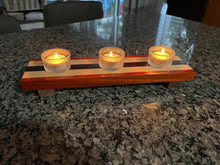 Load image into Gallery viewer, Handcrafted Multi-Wood Tea Light Holder