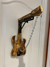 Load image into Gallery viewer, Handcrafted Guitar Shaped Folding Wall Mounted Hook & Ring Toss Game