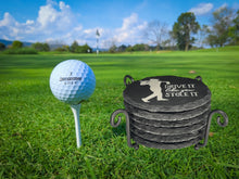 Load image into Gallery viewer, Laser Engraved Golf Slate Coasters
