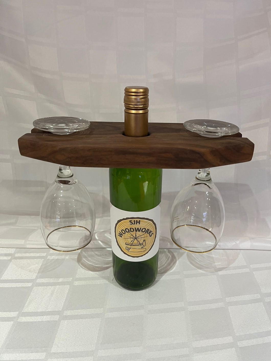 Solid Walnut Handcrafted Wine Glass Holder