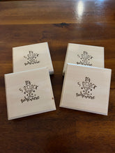 Load image into Gallery viewer, Set of 4 Engraved WhiteWood Drink Coasters with Bottle Opener
