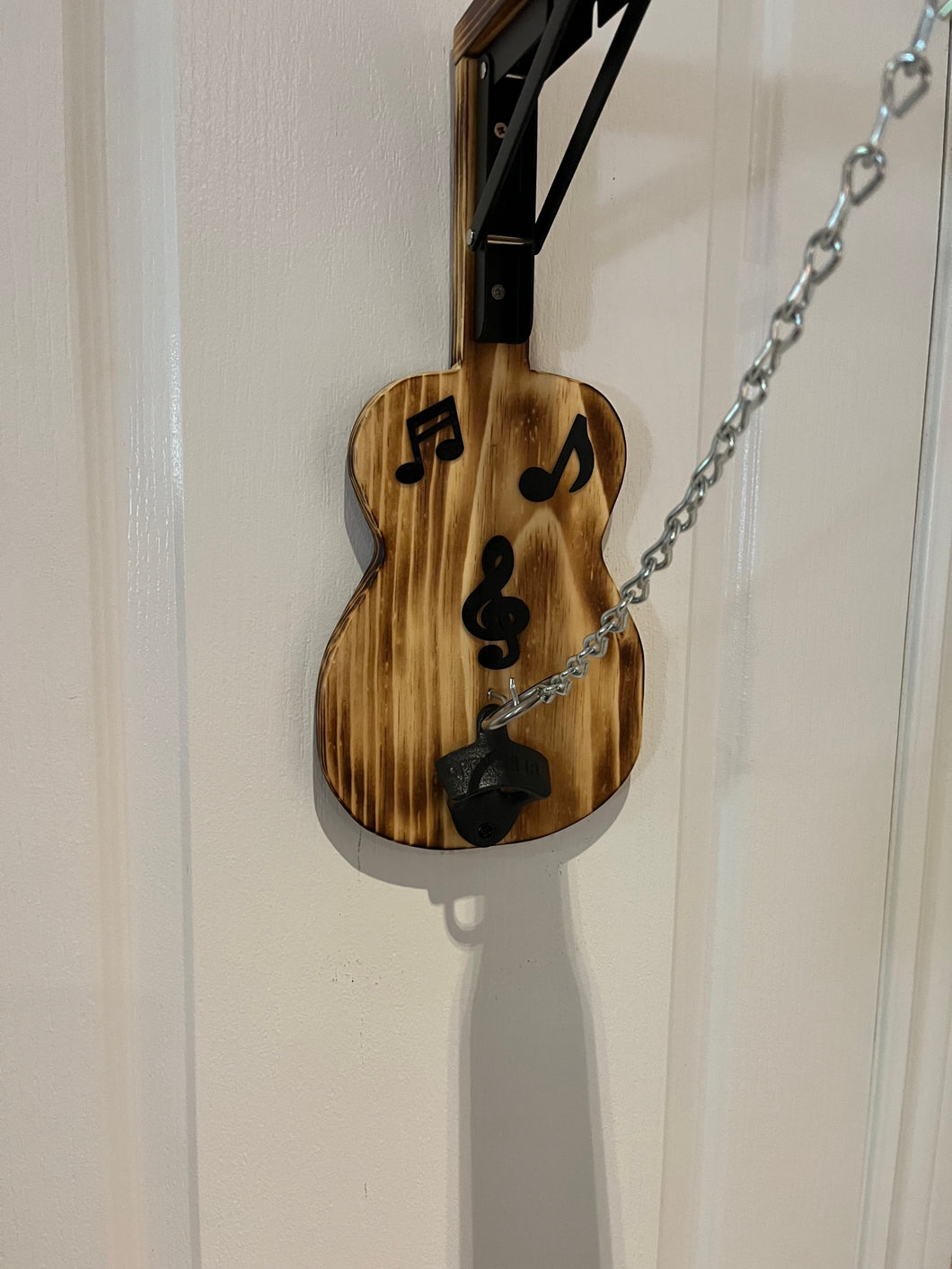 Handcrafted Acoustic Guitar Shaped Folding Wall Mounted Hook & Ring Toss Game