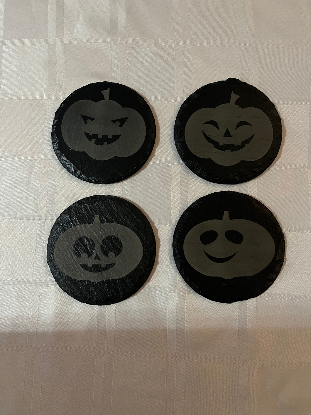 Engeaved Slate Halloween Coasters