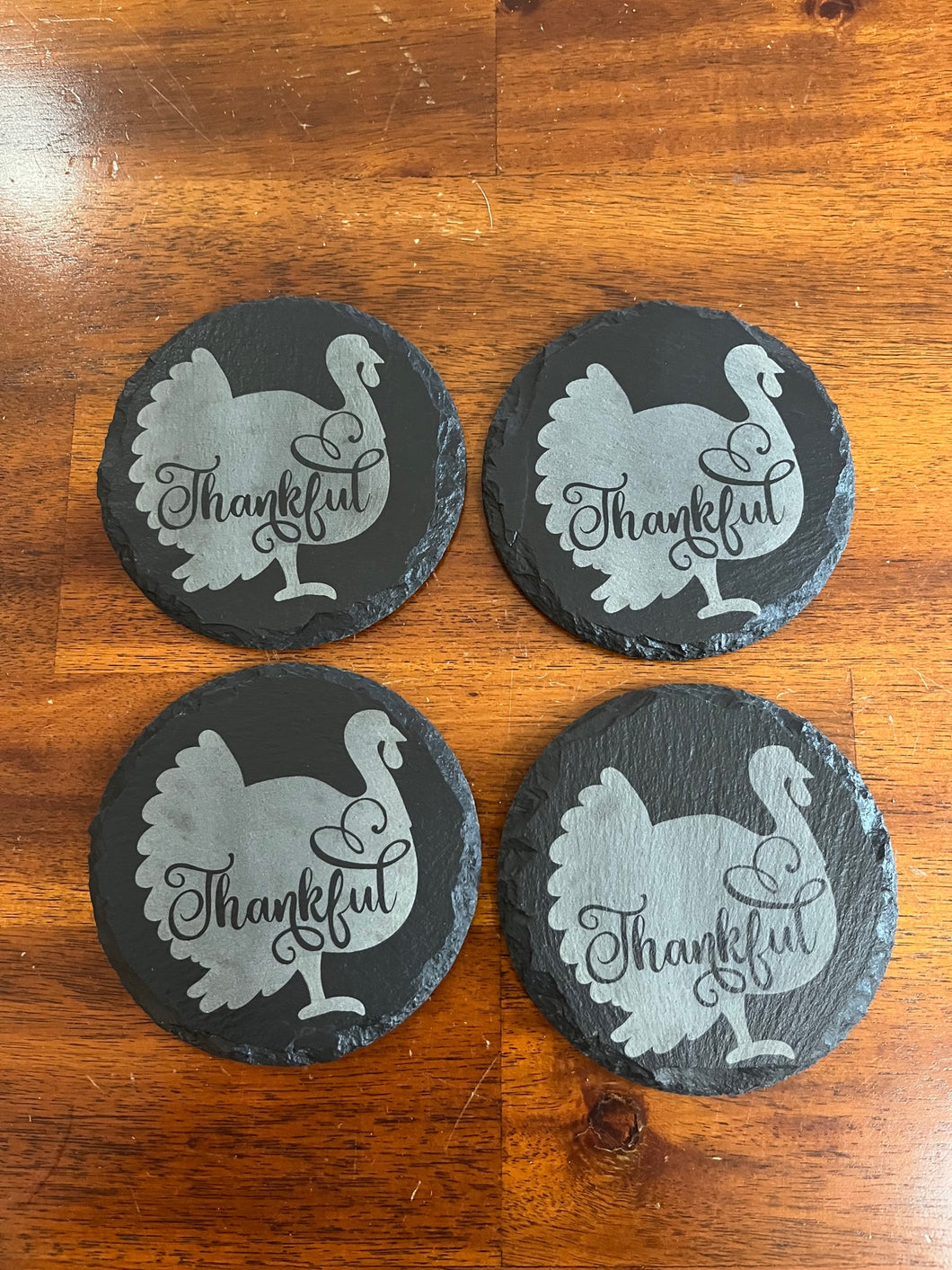 Engraved Thanksgiving Slate Coasters