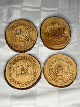 Load image into Gallery viewer, Engraved Wood Christmas Coasters
