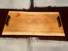 Load image into Gallery viewer, Handcrafted Live edge Cherry Serving Board with Handles

