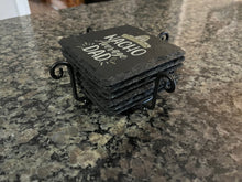 Load image into Gallery viewer, Laser Engraved Slate Coasters - Nacho Average Dad
