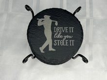 Load image into Gallery viewer, Laser Engraved Golf Slate Coasters
