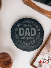 Load image into Gallery viewer, Laser Engraved Slate Drink Coasters for Dad
