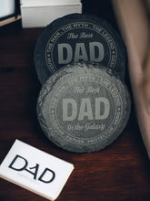 Load image into Gallery viewer, Laser Engraved Slate Drink Coasters for Dad
