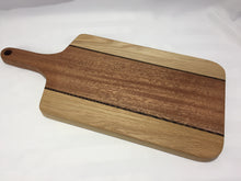 Load image into Gallery viewer, 19&quot; Long Handcrafted 3 wood Bread/Serving Board
