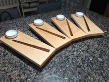 Load image into Gallery viewer, Set of 4 Handcrafted Hard Maple Sushi Boards with Bowls &amp; Chopsticks
