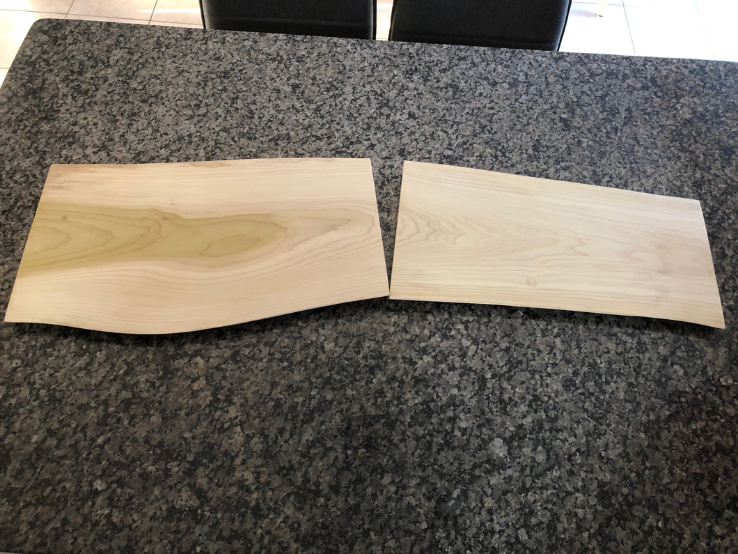 Set of 2 Handcrafted, Live Edge Poplar Wood Charcuterie Boards