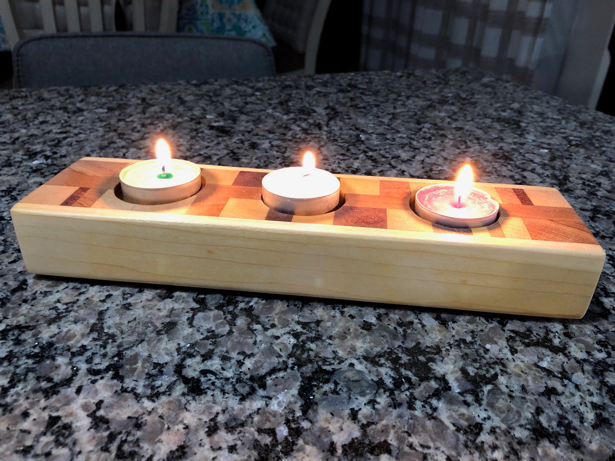 Handcrafted Multi-Wood Tea Light Holder – SJH Woodworks
