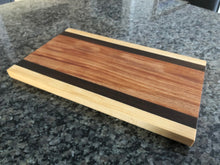 Load image into Gallery viewer, Handcrafted 15 1/2&quot; Serving/Charcuterie Board/ 3 Exotic Woods
