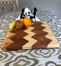 Load image into Gallery viewer, Unique Handcrafted 3D Chevron Pattern Serving/Cutting Board
