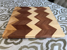 Load image into Gallery viewer, Unique Handcrafted 3D Chevron Pattern Serving/Cutting Board
