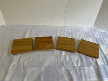 Load image into Gallery viewer, Set of 4 Handcrafted Solid Light Walnut Coasters
