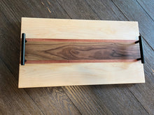 Load image into Gallery viewer, Modern Designed Wood Serving Board with Handles.
