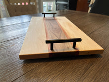 Load image into Gallery viewer, Modern Designed Wood Serving Board with Handles.

