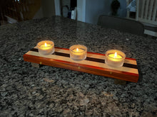 Load image into Gallery viewer, Handcrafted Multi-Wood Tea Light Holder
