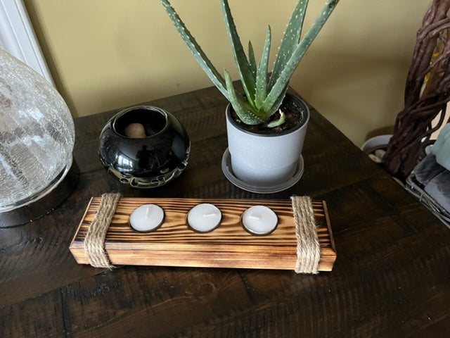 Rustic 3 or 5 Light Tealight Candle Holder