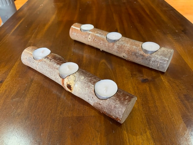 Set of 2 Birchwood Tealight Holders