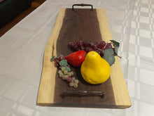Load image into Gallery viewer, Live Edge Walnut Serving Tray with Handles
